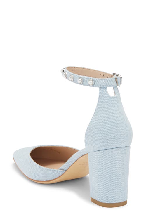 Stuart Weitzman Faux Pearl Block Heel Pump