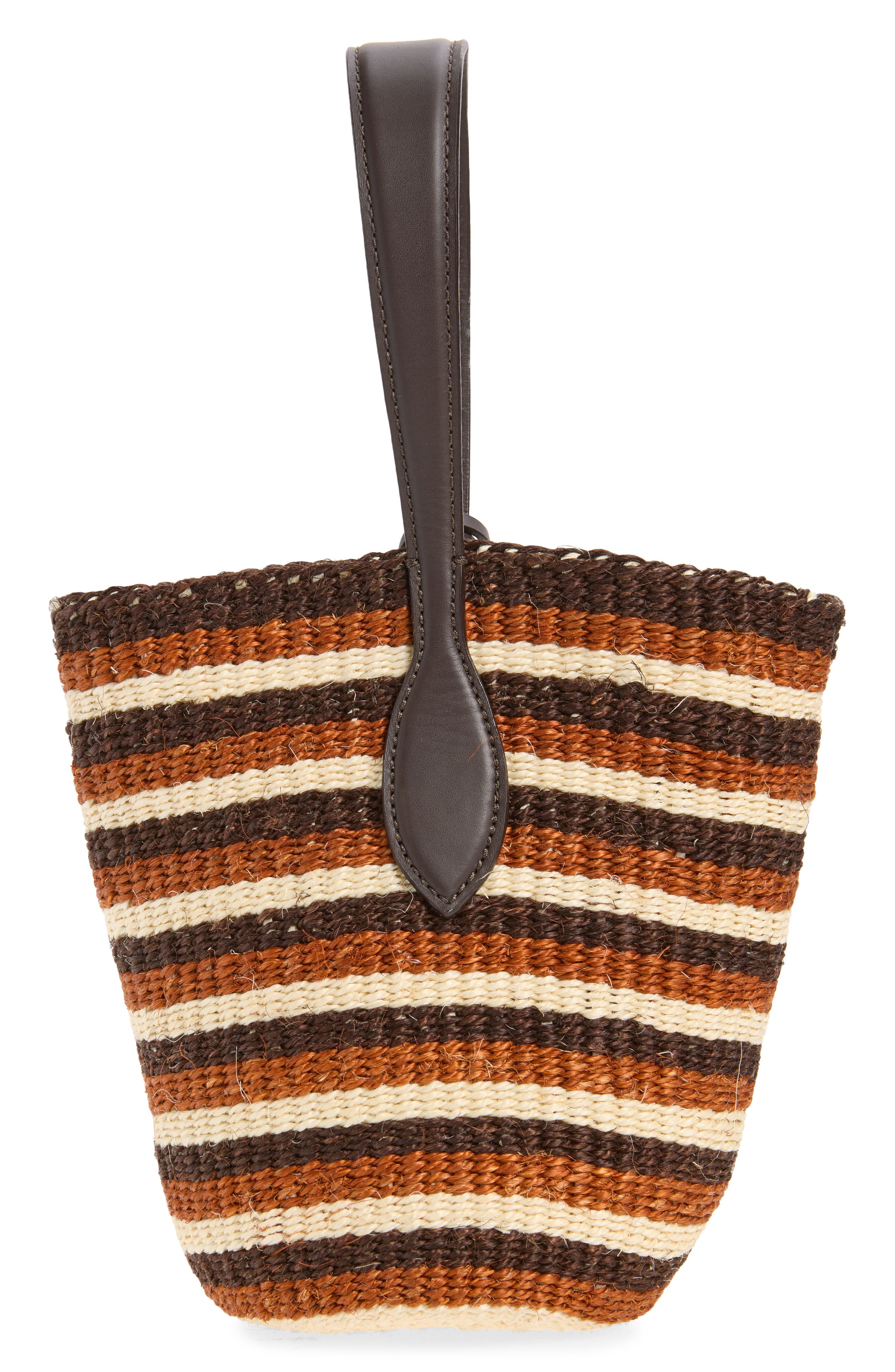 Single Handle Basket Bag, Alternate, color, BROWN MULTI