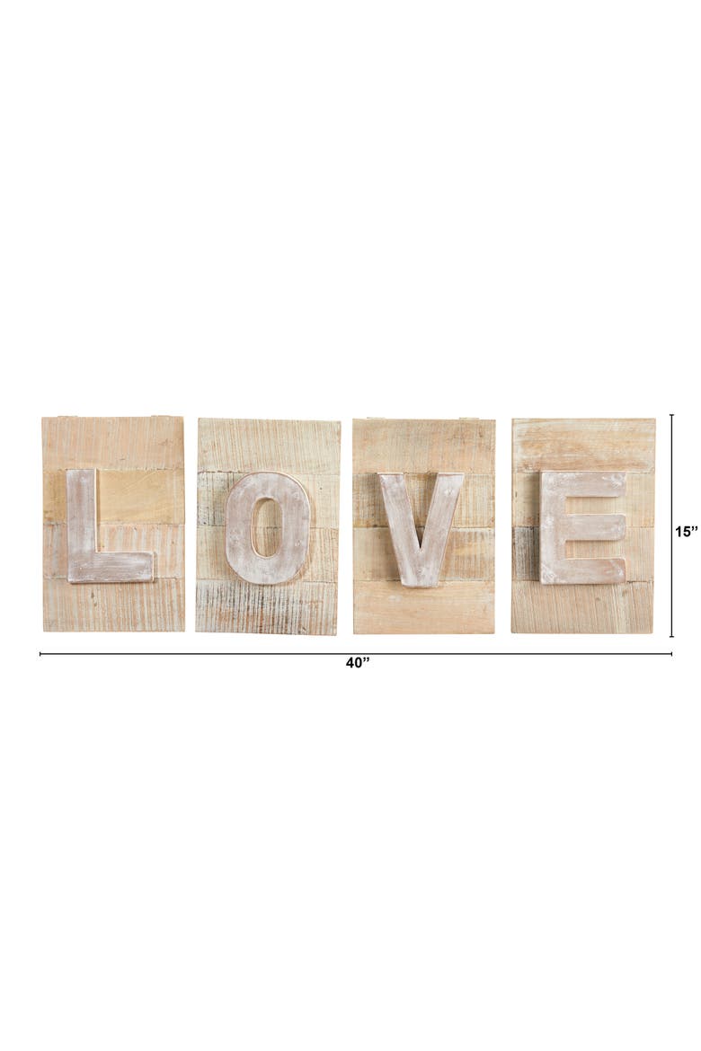 40-in Rustic Farmhouse LOVE Wall Art Decor, Alternate, color, Brown