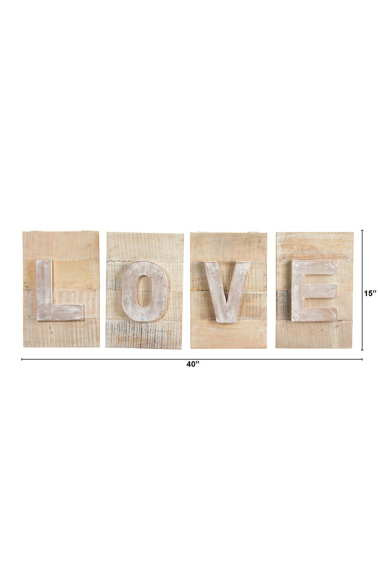 NEARLY NATURAL 40-in Rustic Farmhouse LOVE Wall Art Decor, Alternate, color, Brown