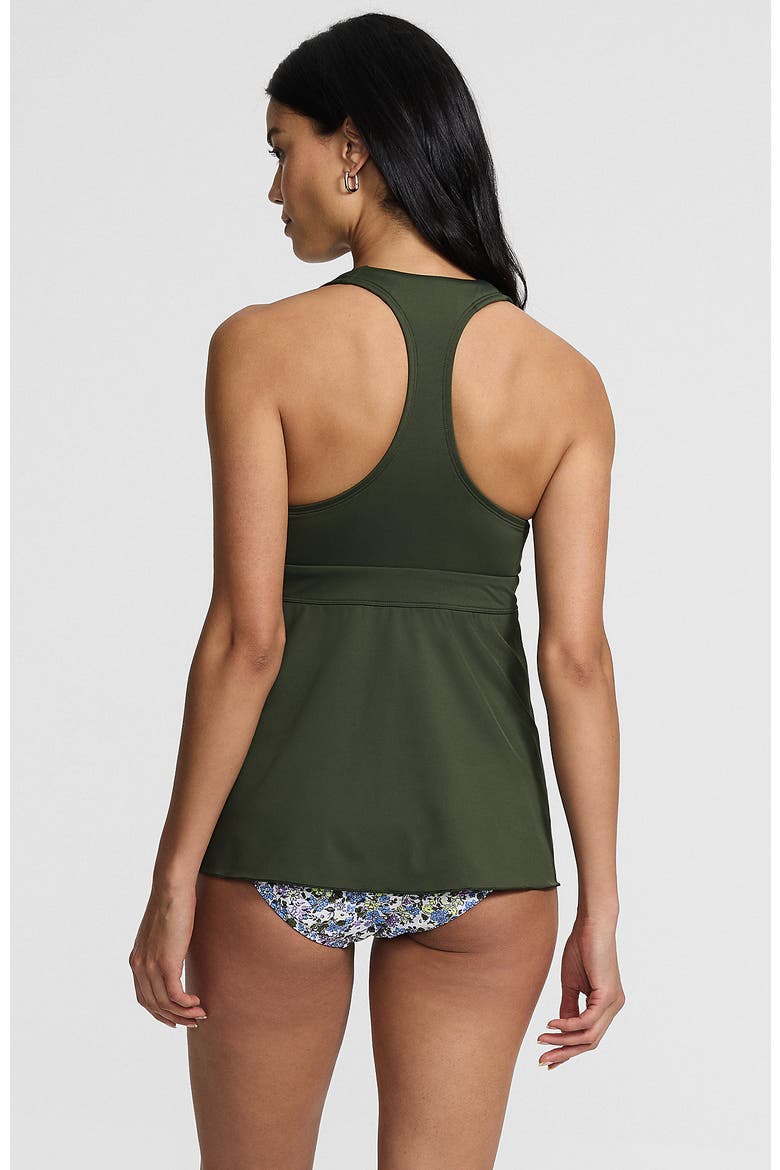 V-neck Racerback Flutter Tankini, Alternate, color, Rich Olive Green