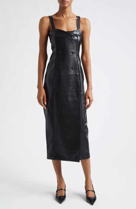 Cinq à Sept Tessa Faux Leather Midi Dress