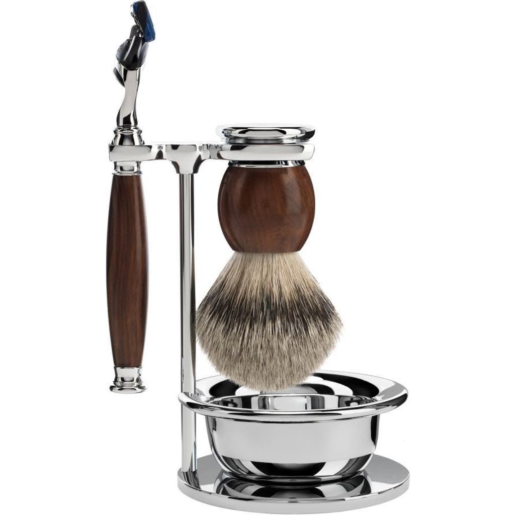 Mühle Sophist Ironwood 4-piece Silvertip Badger & Fusion Razor Shaving Set In Brown