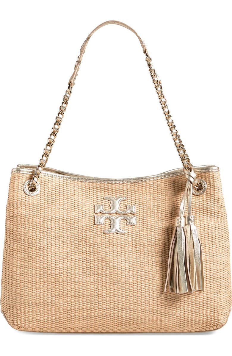 Tory Burch 'Thea' Straw Tote, Main, color,