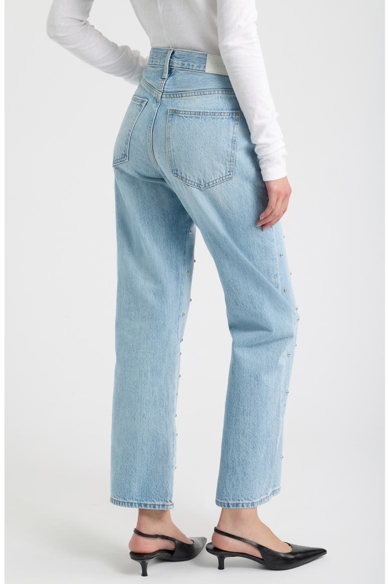 Lexi Distressed Studded Crop Barrel Jeans, Alternate, color, ARIES