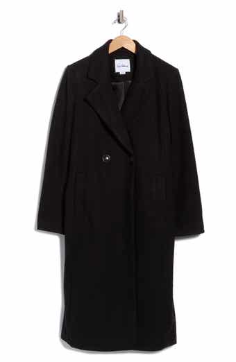 Fitted Double Breasted Notch Collar Long Coat