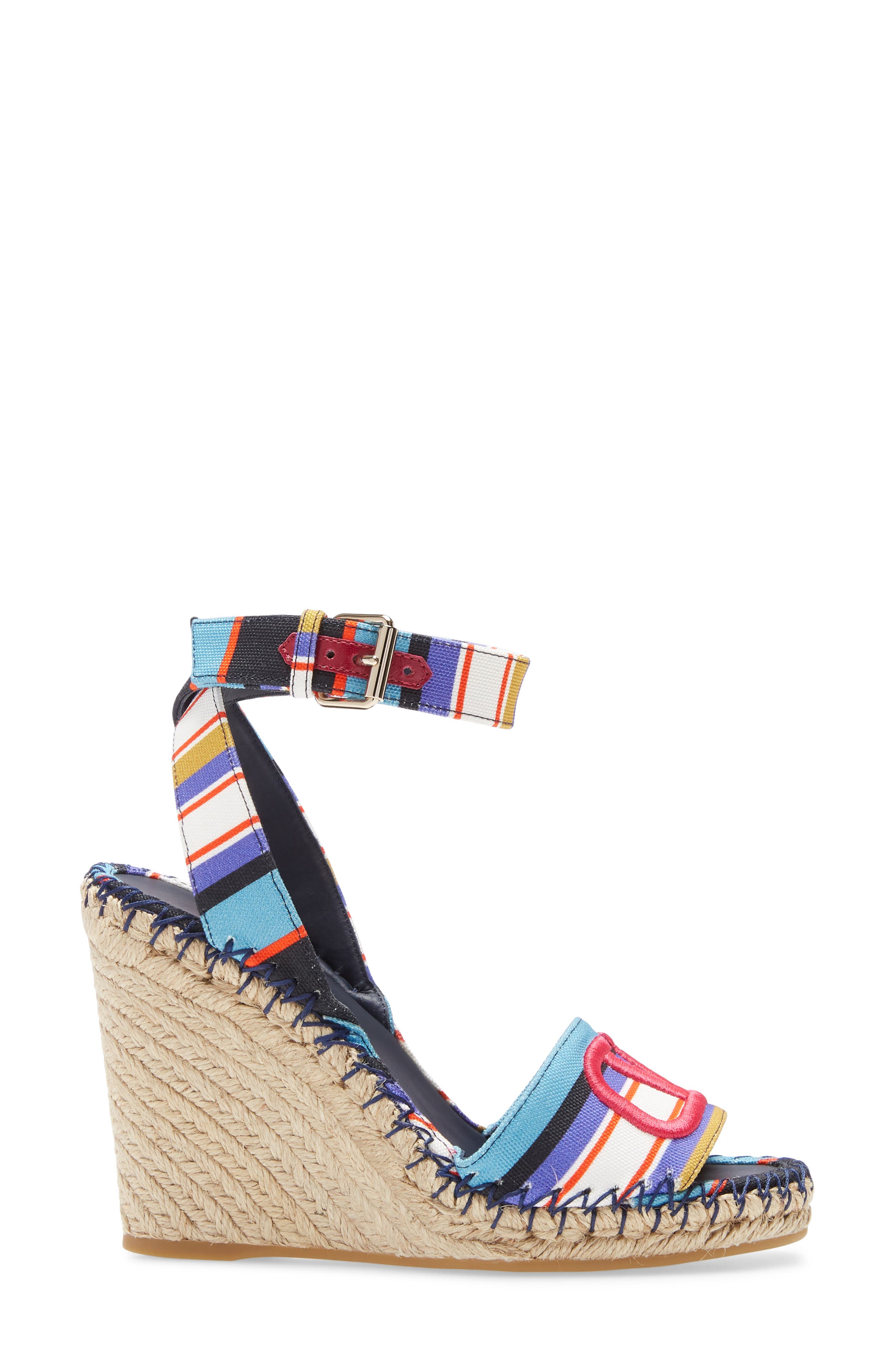 Valentino Garavani VLOGO Pop Baiadera Espadrille Platform Wedge Sandal, Alternate, color, 