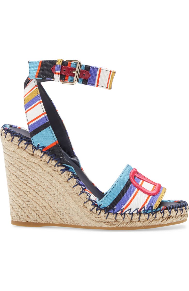 Valentino Garavani VLOGO Pop Baiadera Espadrille Platform Wedge Sandal, Alternate, color,