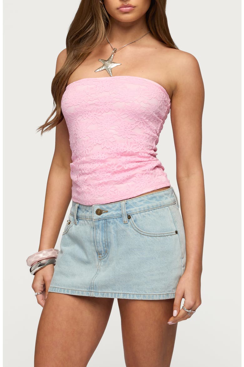 Eleanora Lace Tube Top, Alternate, color, PINK