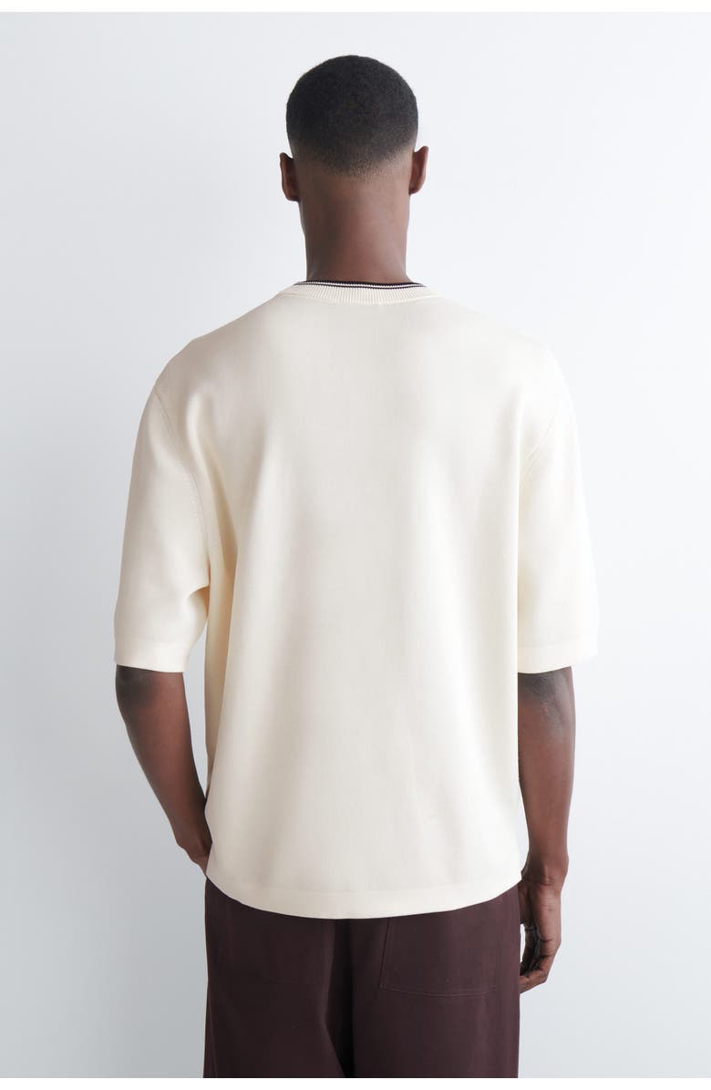 COS Oversized Double-Faced Knitted T-Shirt, Alternate, color, White / Black