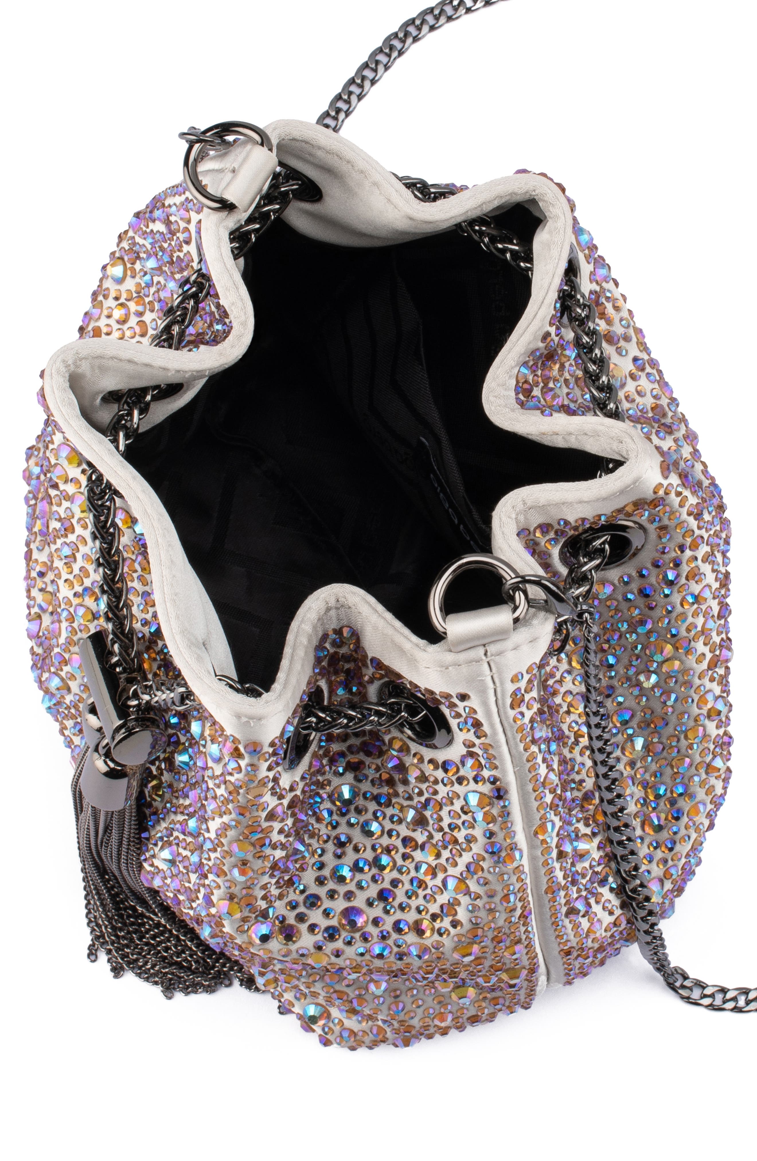 Olga Berg Mika Crystal Drawstring Top Handle Bag, Alternate, color, Pastel