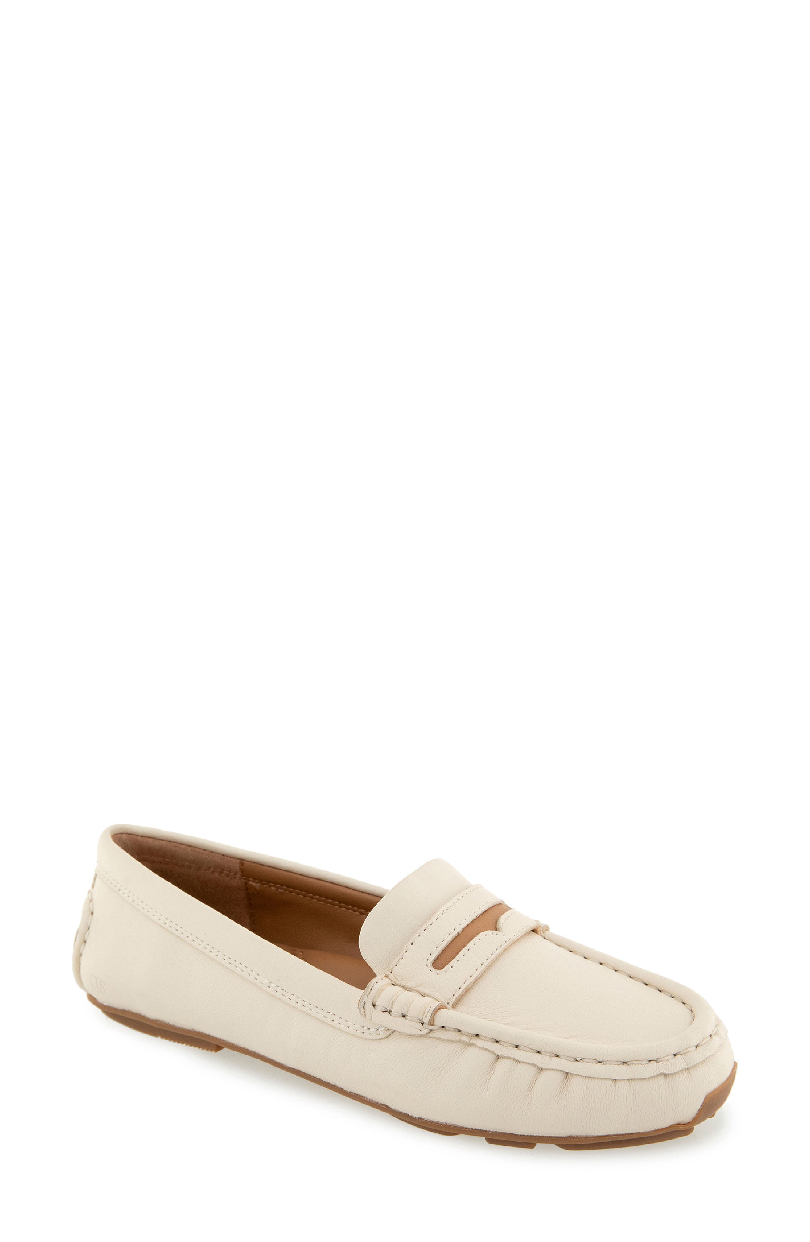 Madison Moc Toe Penny Loafer, Main, color, STONE LEATHER