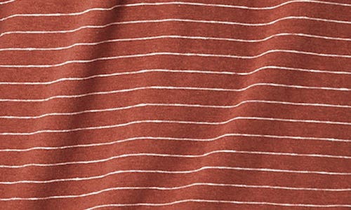 Threads 4 Thought Stripe Short Sleeve Henley In Brown