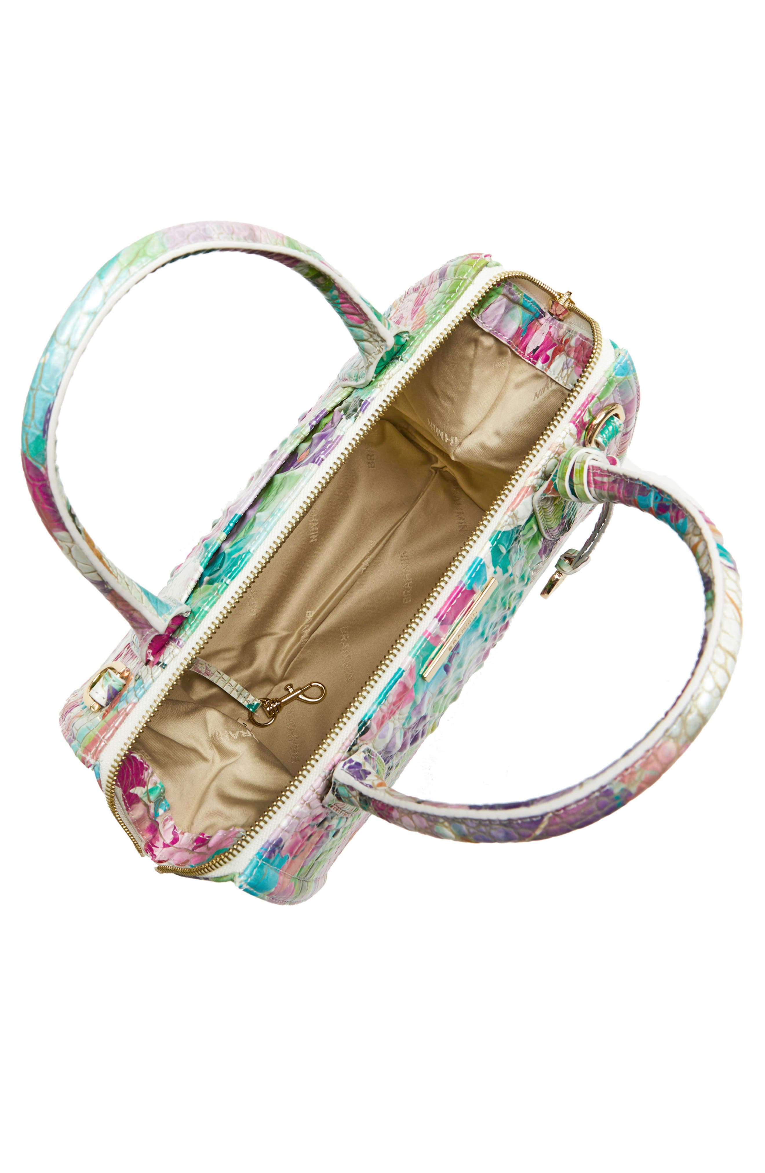 Brahmin Small Caroline Croc Embossed Leather Satchel, Alternate, color, 