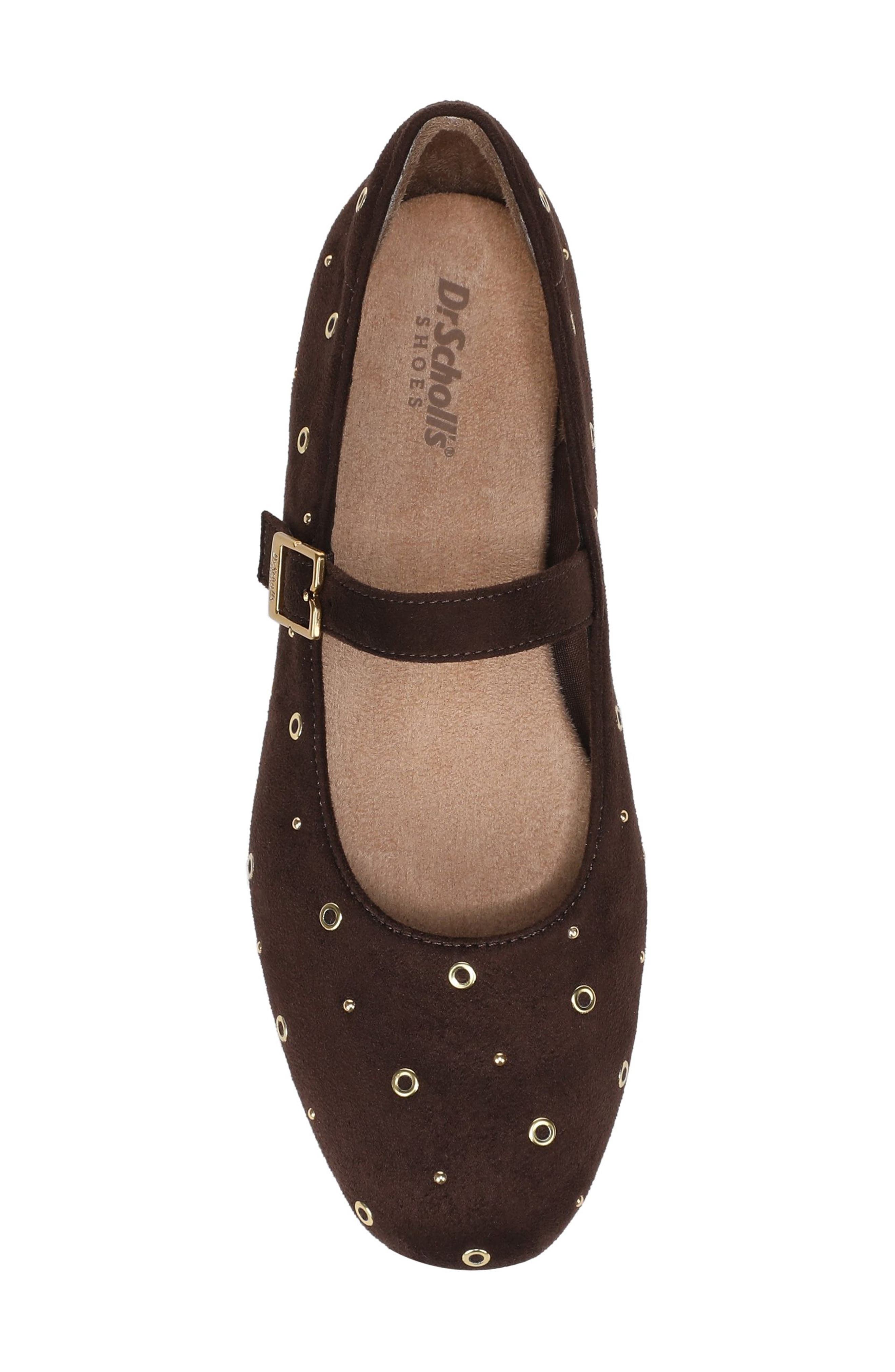 Dr. Scholl's <p>Wexley Studded Mary Jane Flat (Women)</p>, Alternate, color, Dark Umber Microfiber