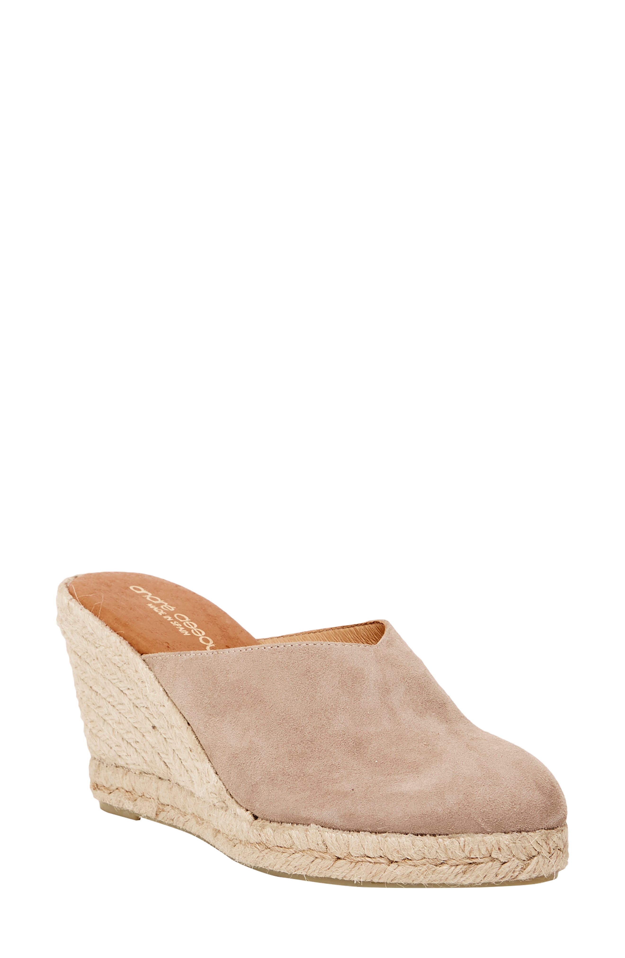 Romy Wedge Mule, Main, color, CUERO SUEDE
