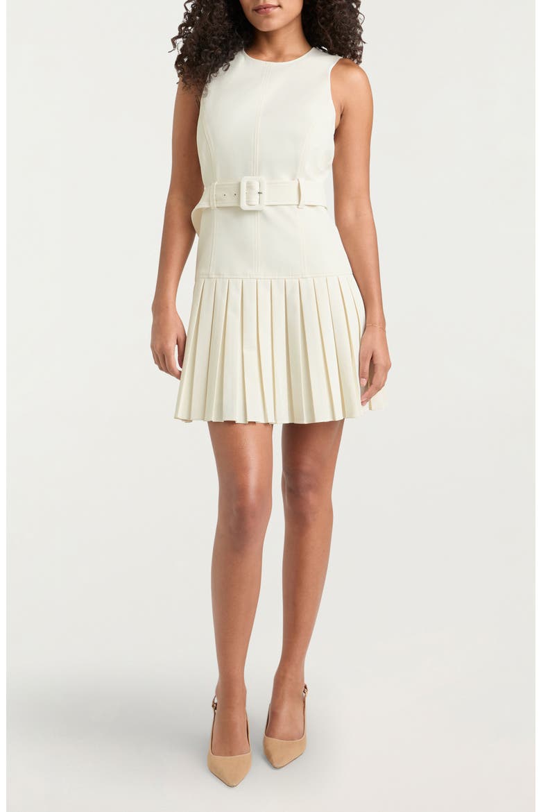 Charolette Sleeveless Belted Minidress, Main, color, IVORY