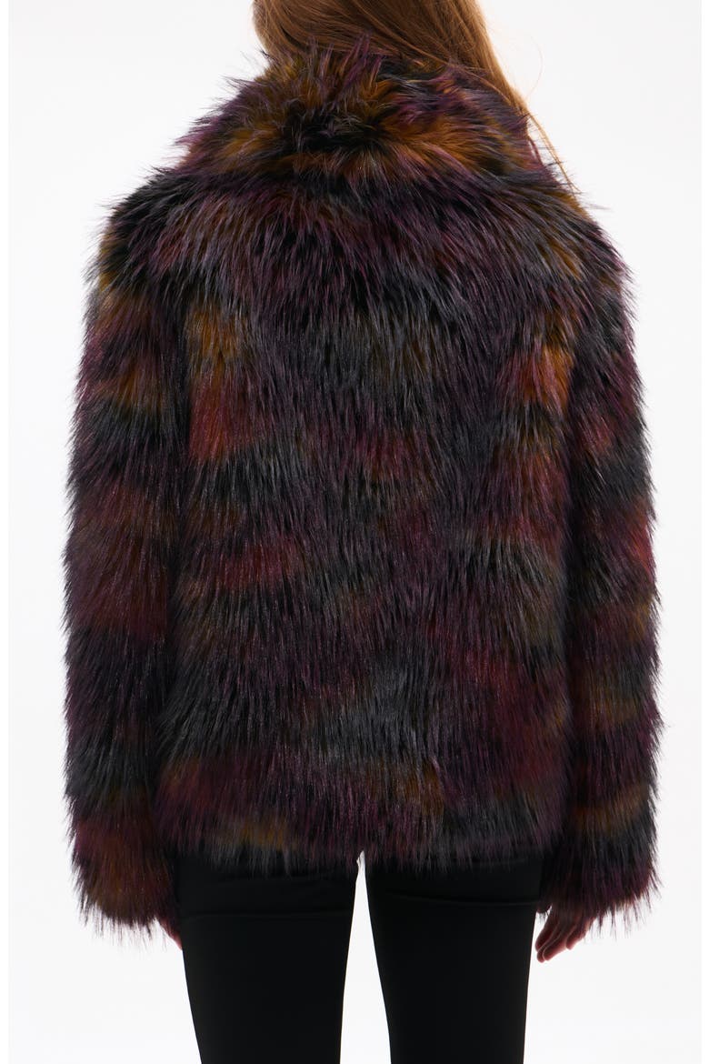 Remme Faux Fur Coat, Alternate, color, BURGUNDY MULTI