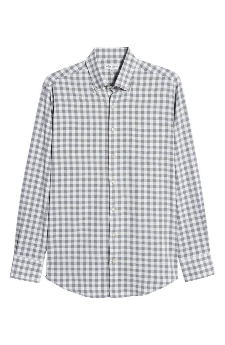 Peter Millar Jordan Natural Touch Regular Fit Gingham Button-Down Performance Shirt, Alternate, color, 