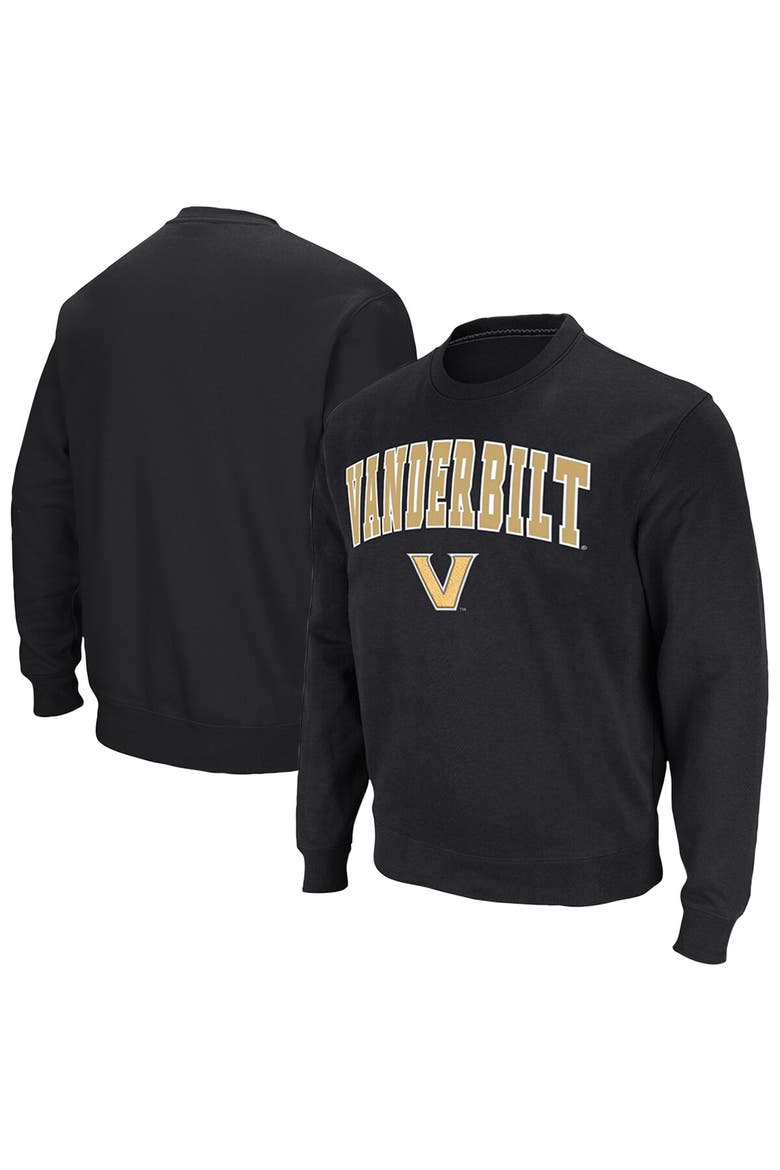 Men's Colosseum Black Vanderbilt Commodores Arch & Logo Pullover Sweatshirt, Main, color, Black