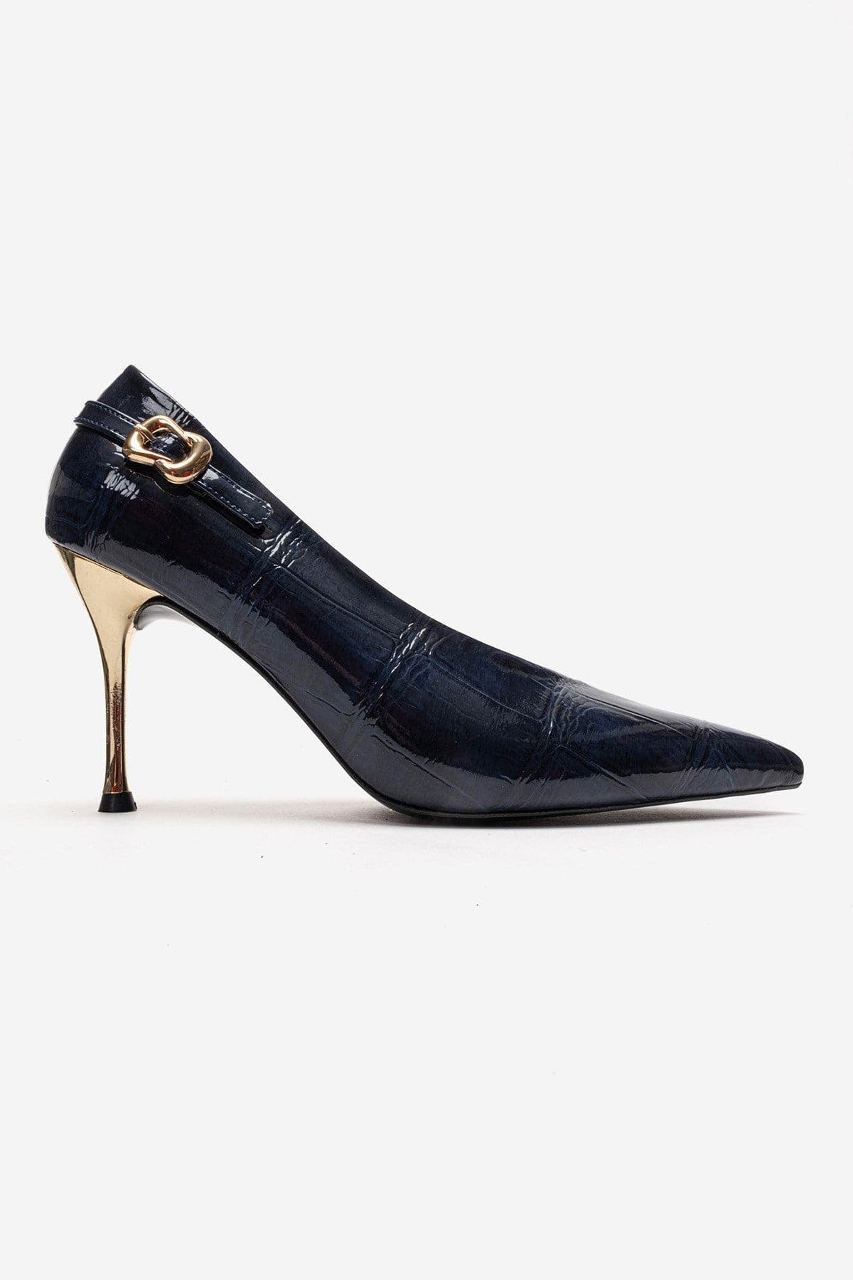 Molly Stiletto Pump, Alternate, color, Navy Patent Print