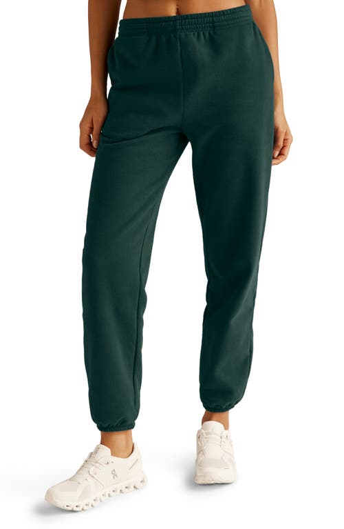 Beyond Yoga On the Go Cotton Blend Joggers in Dark Spruce Green 