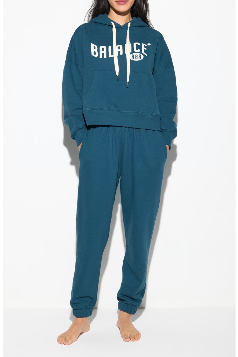 Balance Olsen Crop Graphic Hoodie, Alternate, color, MIDNIGHT TEAL