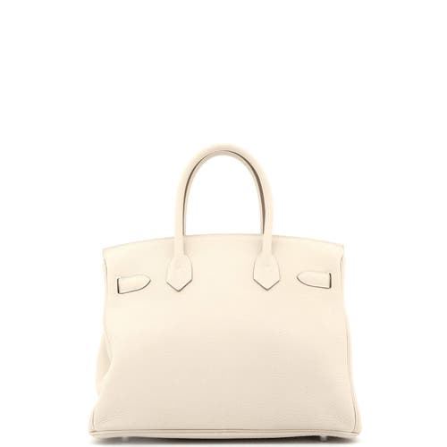 Pre-owned Hermes Hermes Birkin Handbag Light Togo With Palladium Hardware 30 In White