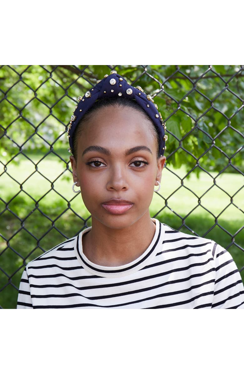 Lele Sadoughi MLB Houston Astros Embellished Headband, Alternate, color, Navy 400