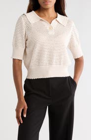 Rebecca Taylor Fern Open Knit Sweater