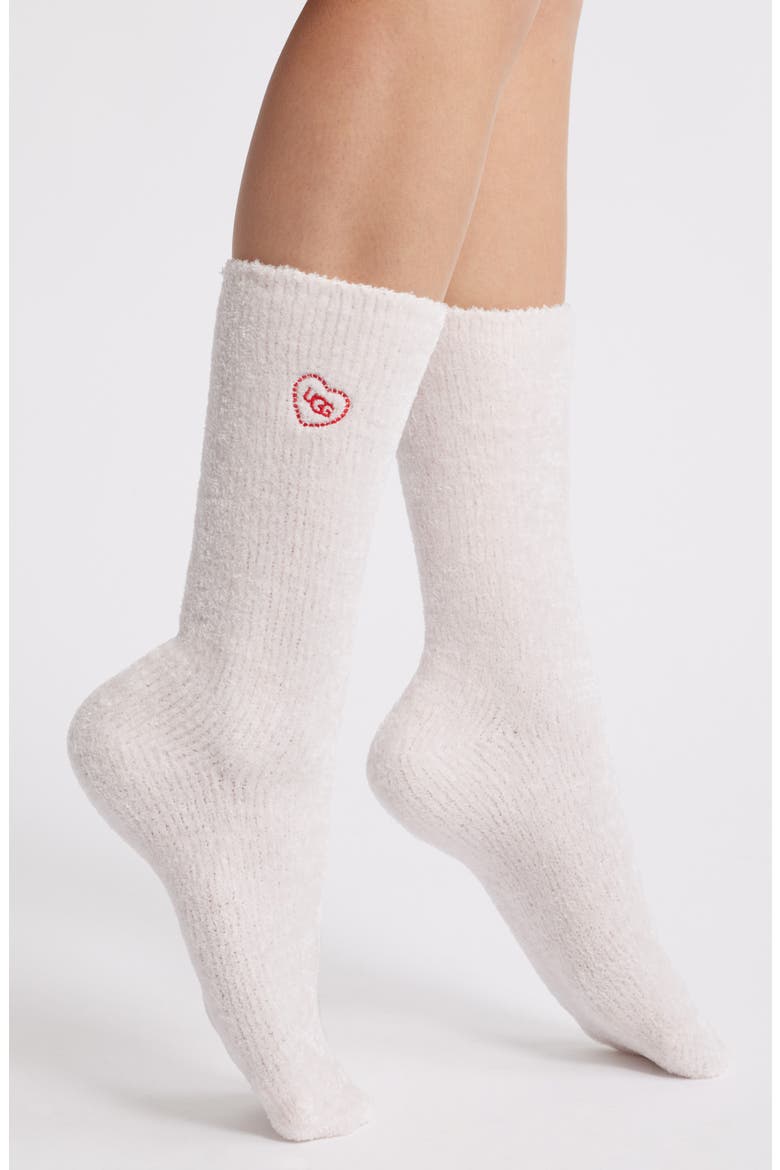 Leda Love Crew Socks, Main, color, ROSETTA