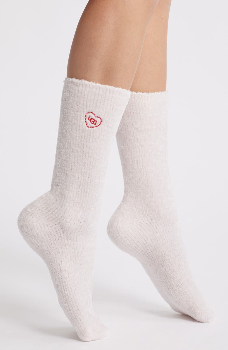 UGG<sup
®</sup
Leda Love Crew Socks, Main, color, Rosetta