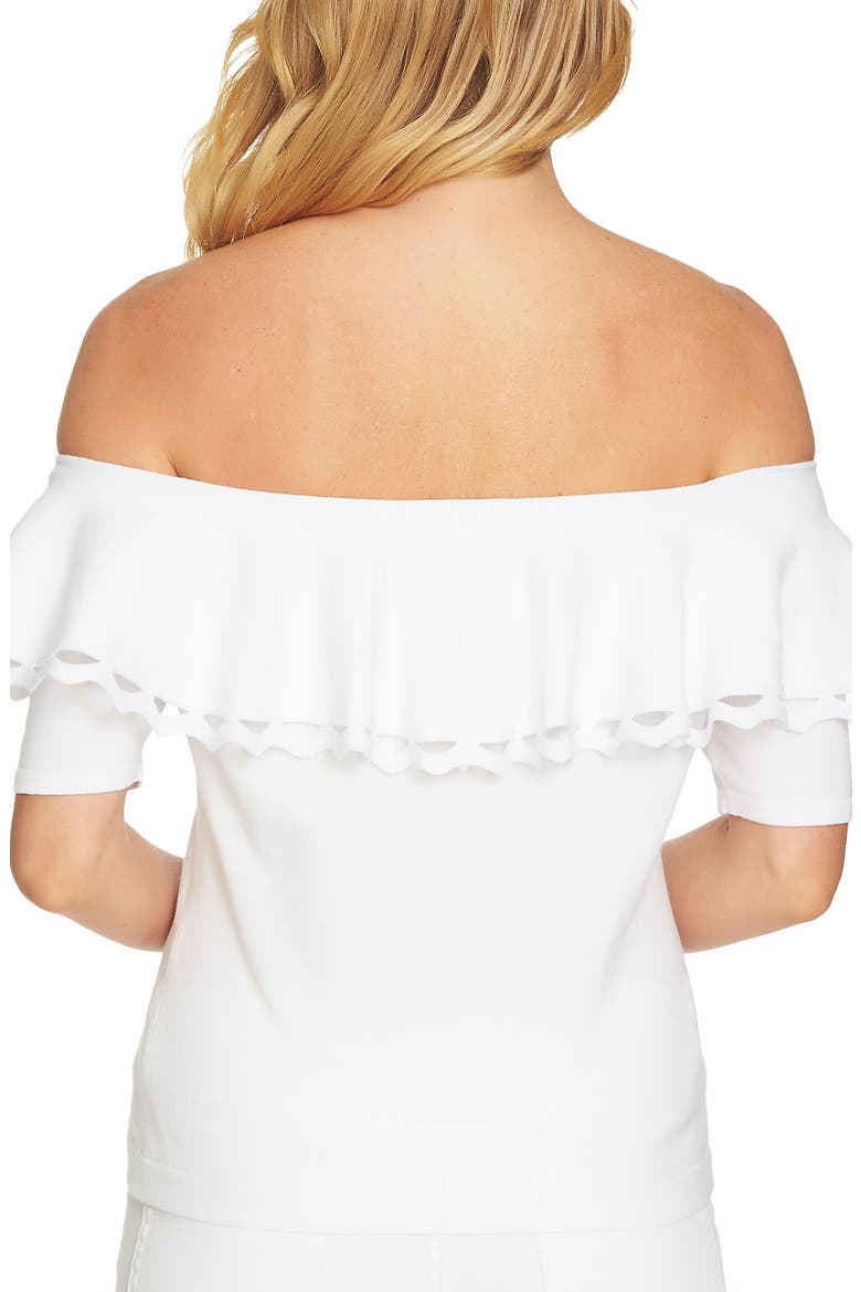 Off the Shoulder Ruffle Sweater, Alternate, color, ULTRA WHITE
