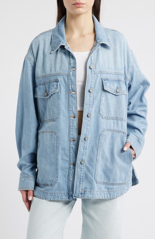Hidden Jeans Oversize Denim Shirt In Light Wash