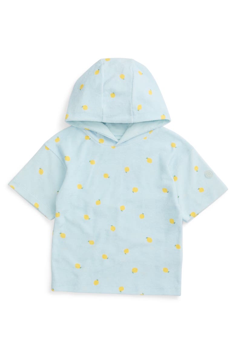 Lemon Print Towelling Hoodie, Main, color, Lemon & Blue