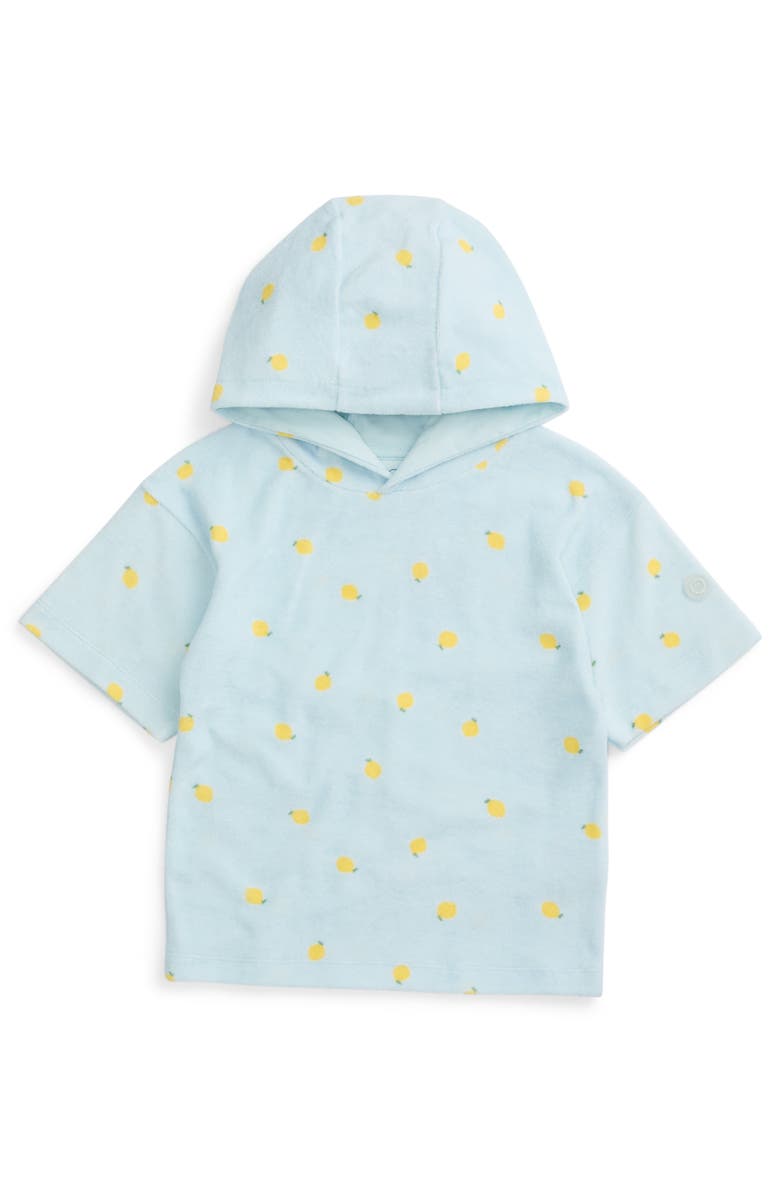 MORI Lemon Print Towelling Hoodie, Main, color, Lemon & Blue