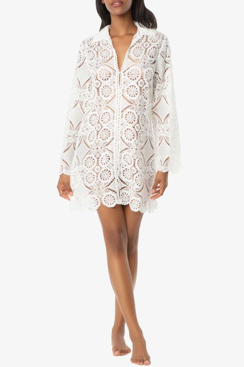 Lace Button Front Dress