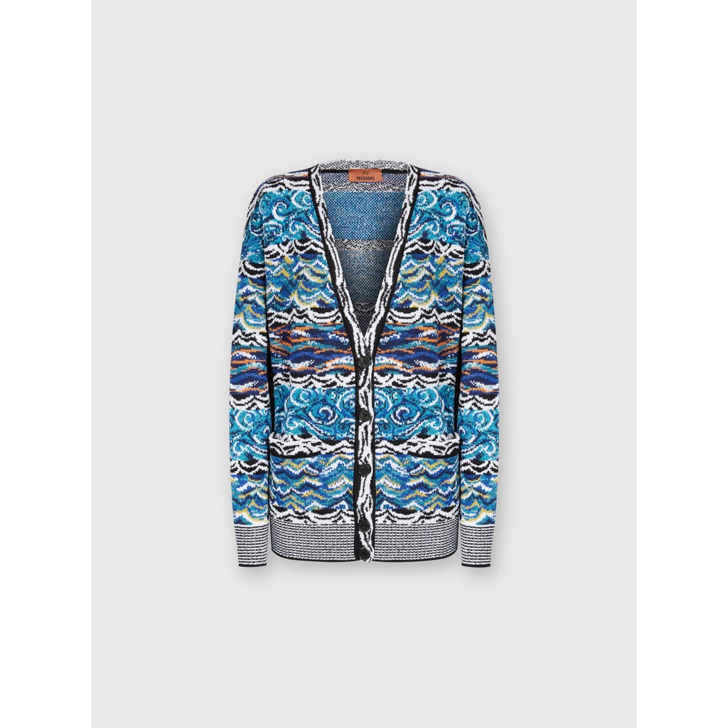 コート MISSONI BUTTONED CARDIGAN Missoni Buttoned Cardigan Multicolor Blue Tones In Clear