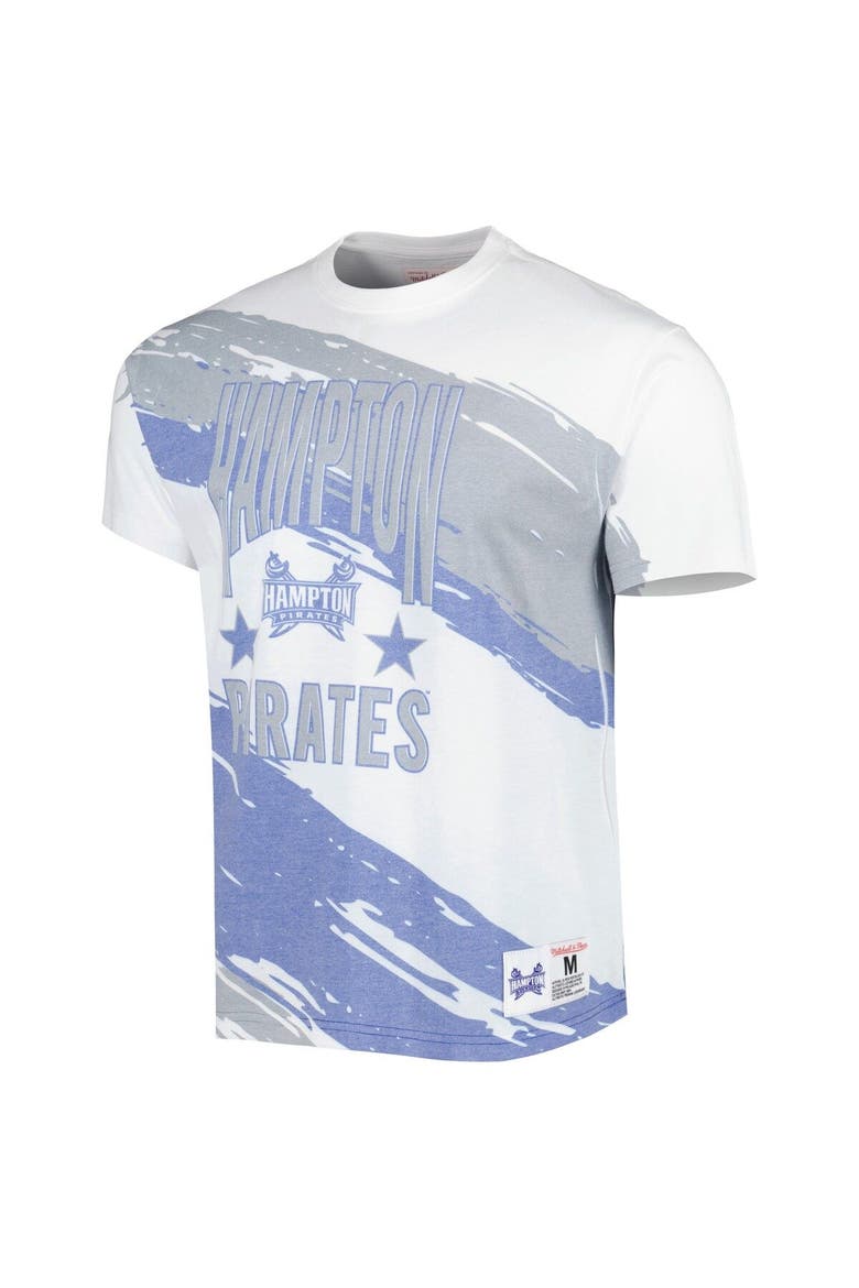 Men's Mitchell & Ness White Hampton Pirates Paintbrush Sublimated T-Shirt, Alternate, color, White