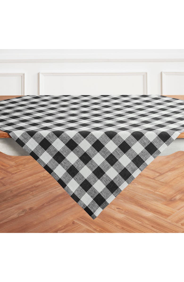 Solino Home Linen Table Throw - Buffalo Check, 52" x 52", 52" x 52", Alternate, color, Black And White