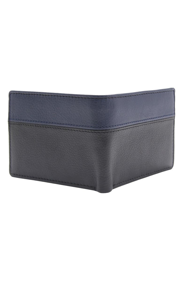 Robert Graham Two Tone Bifold Leather Wallet, Alternate, color, Black/ Navy