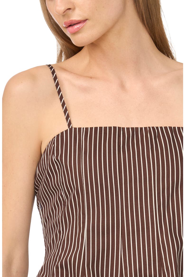Stripe Fit & Flare Sundress, Alternate, color, CHICORY COFFEE