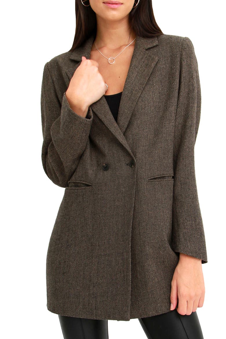 Kensington Oversize Double Breasted Wool Blend Coat, Main, color, BROWN