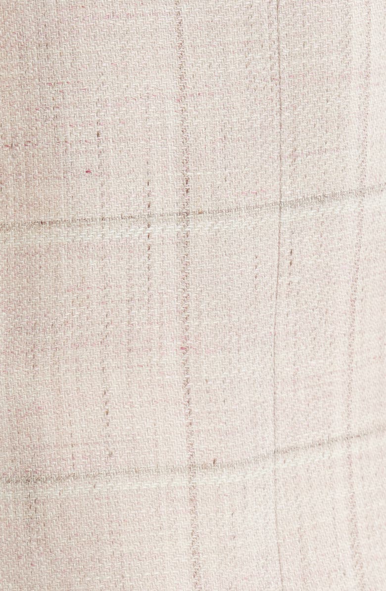 Canali Siena Regular Fit Windowpane Check Linen & Wool Twill Sport Coat, Alternate, color, Pink
