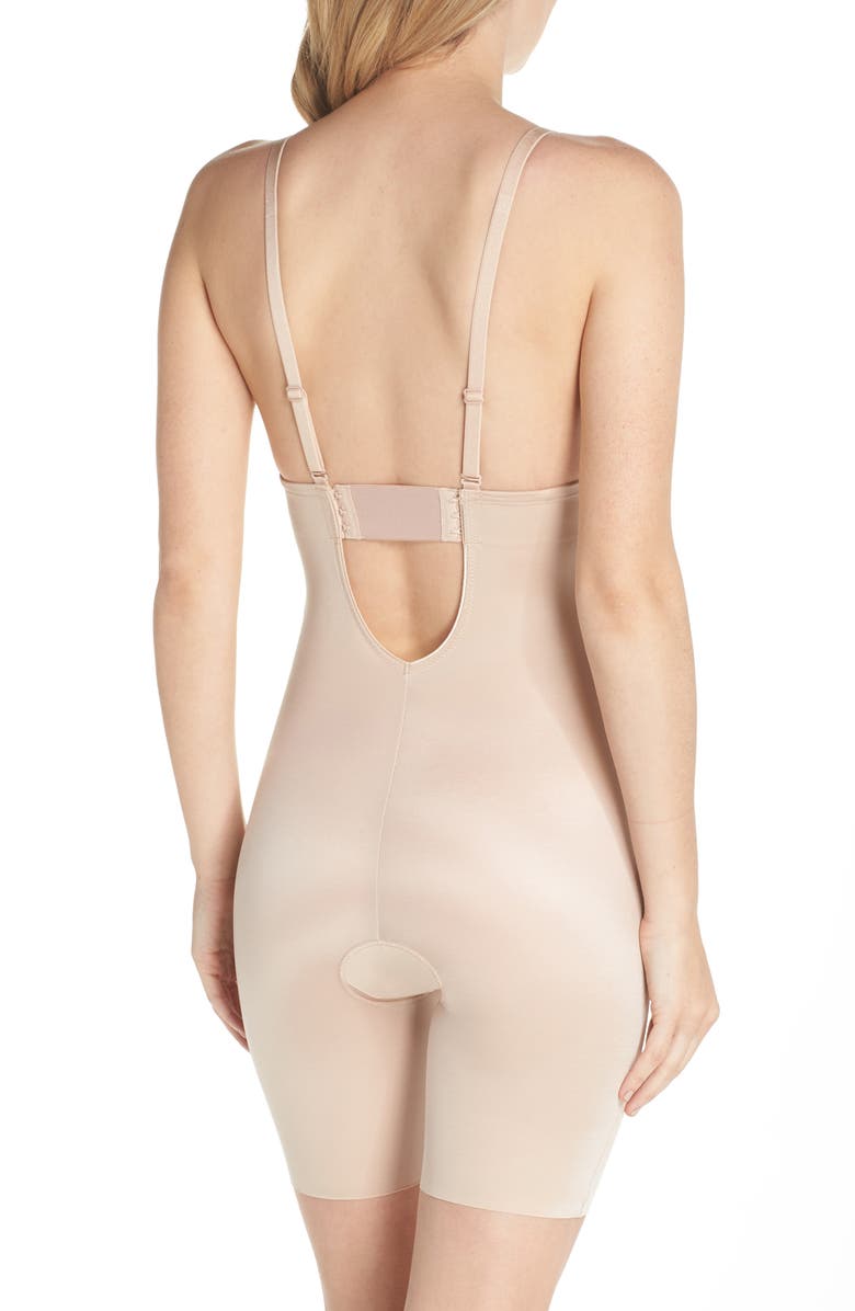 SPANX<sup>®</sup> SPANXshape<sup>™</sup> Suit Your Fancy Plunge Low Back Mid Thigh Bodysuit, Alternate, color, Champagne Beige