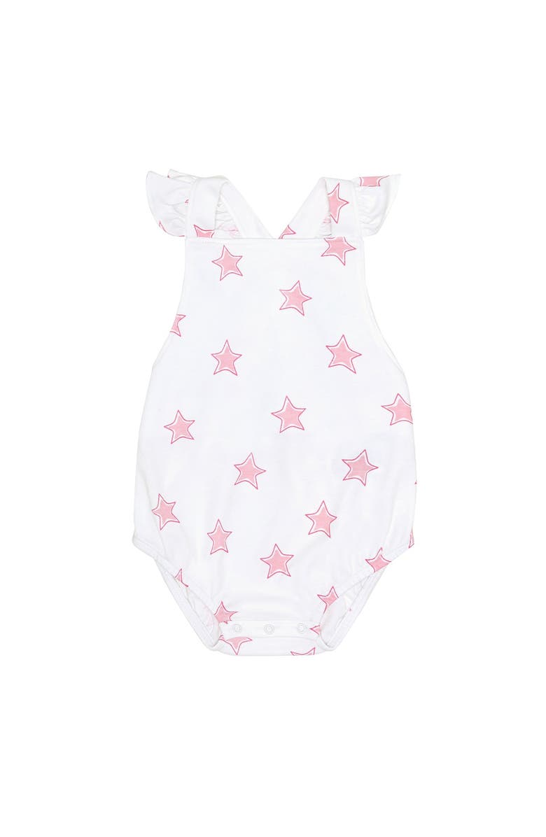 Nellapima Pink Stars Print Ruffle Bubble - Baby, Main, color, Pink