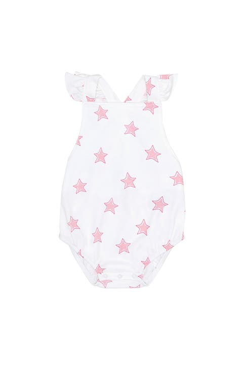 Pink Stars Print Ruffle Bubble - Baby