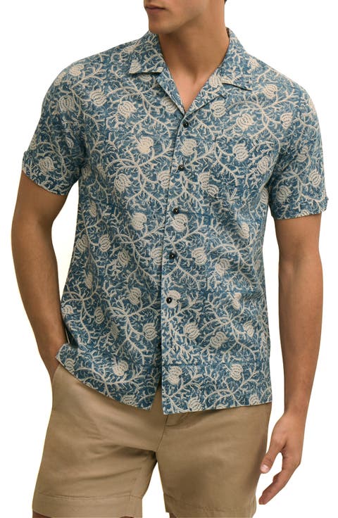 Block Print Cotton Camp Shirt