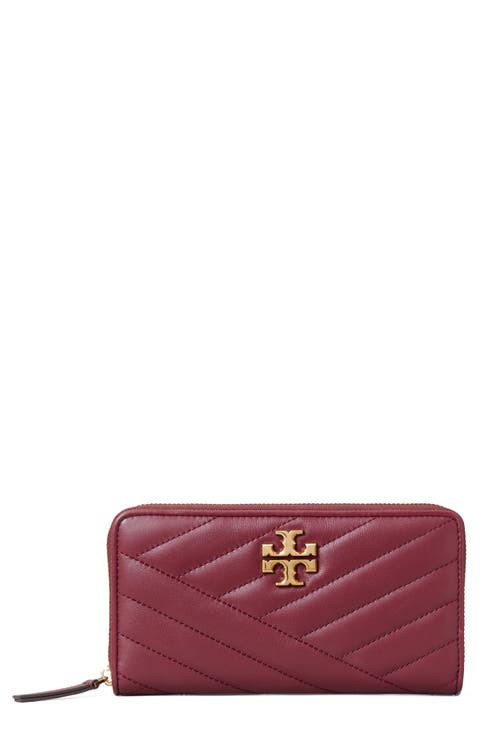 Kira Chevron Quilted Zip Leather Continental Wallet