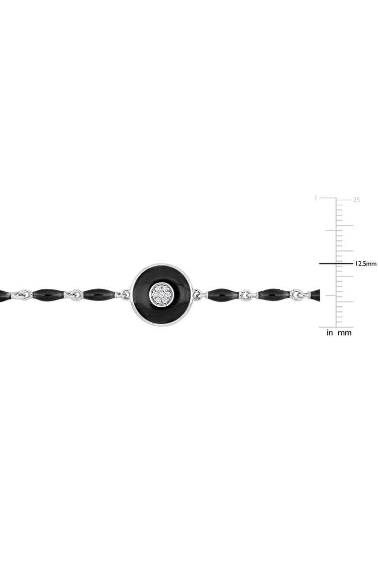 Diamond Accent Black & White Bracelet 14k Gold, Alternate, color, Black Enamel